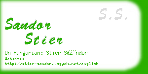 sandor stier business card